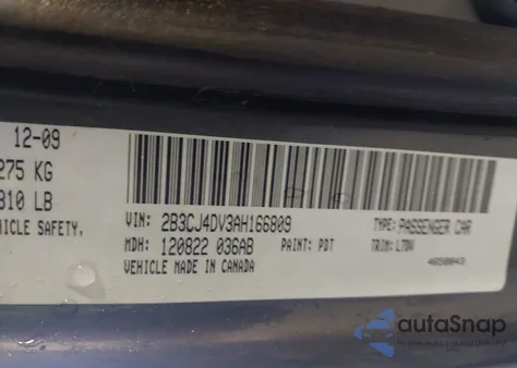 2010 Dodge Challenger Se из США, поврежденный, VIN 2B3CJ4DV3AH166809